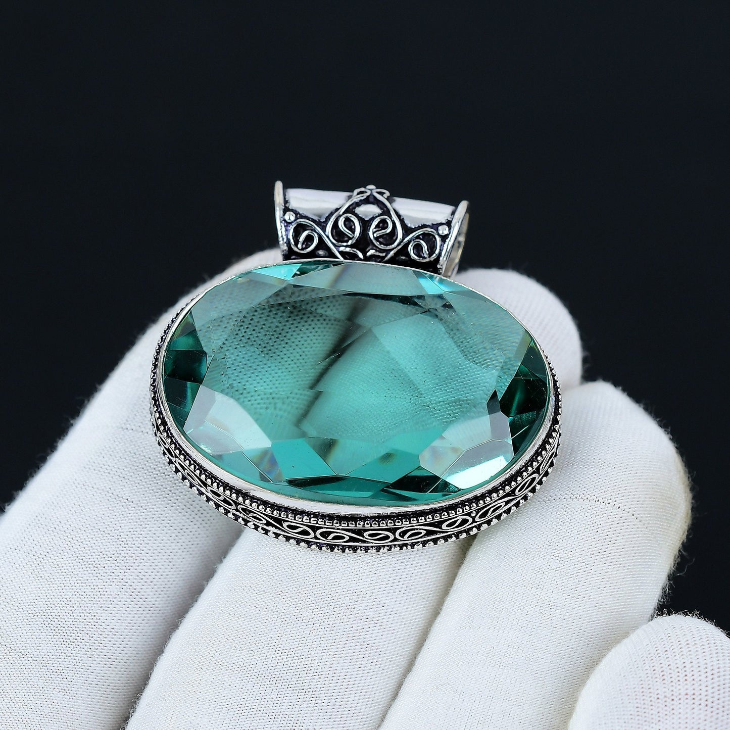 Aquamarine Sterling Silver Pendant