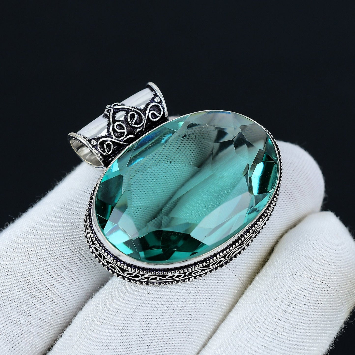 Aquamarine Sterling Silver Pendant