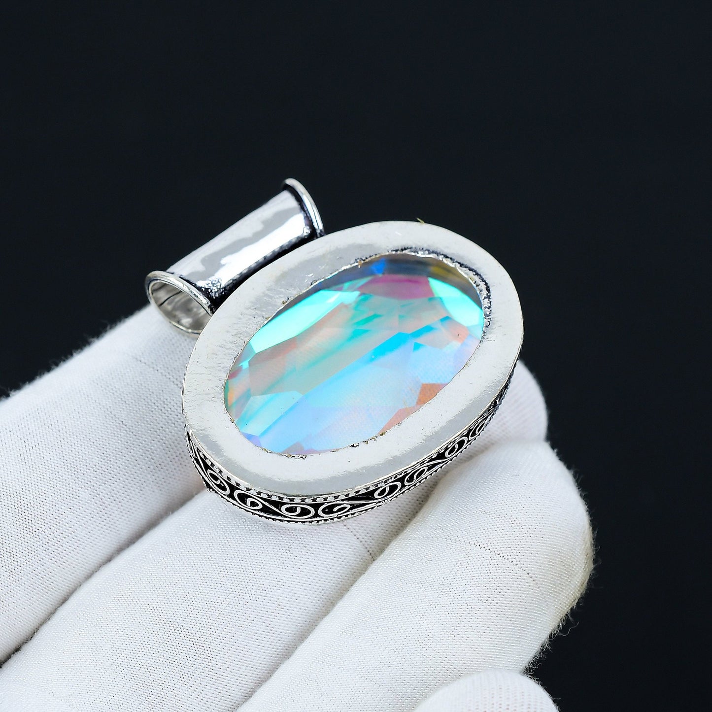 Rainbow Mystic Topaz Gemstone Pendant
