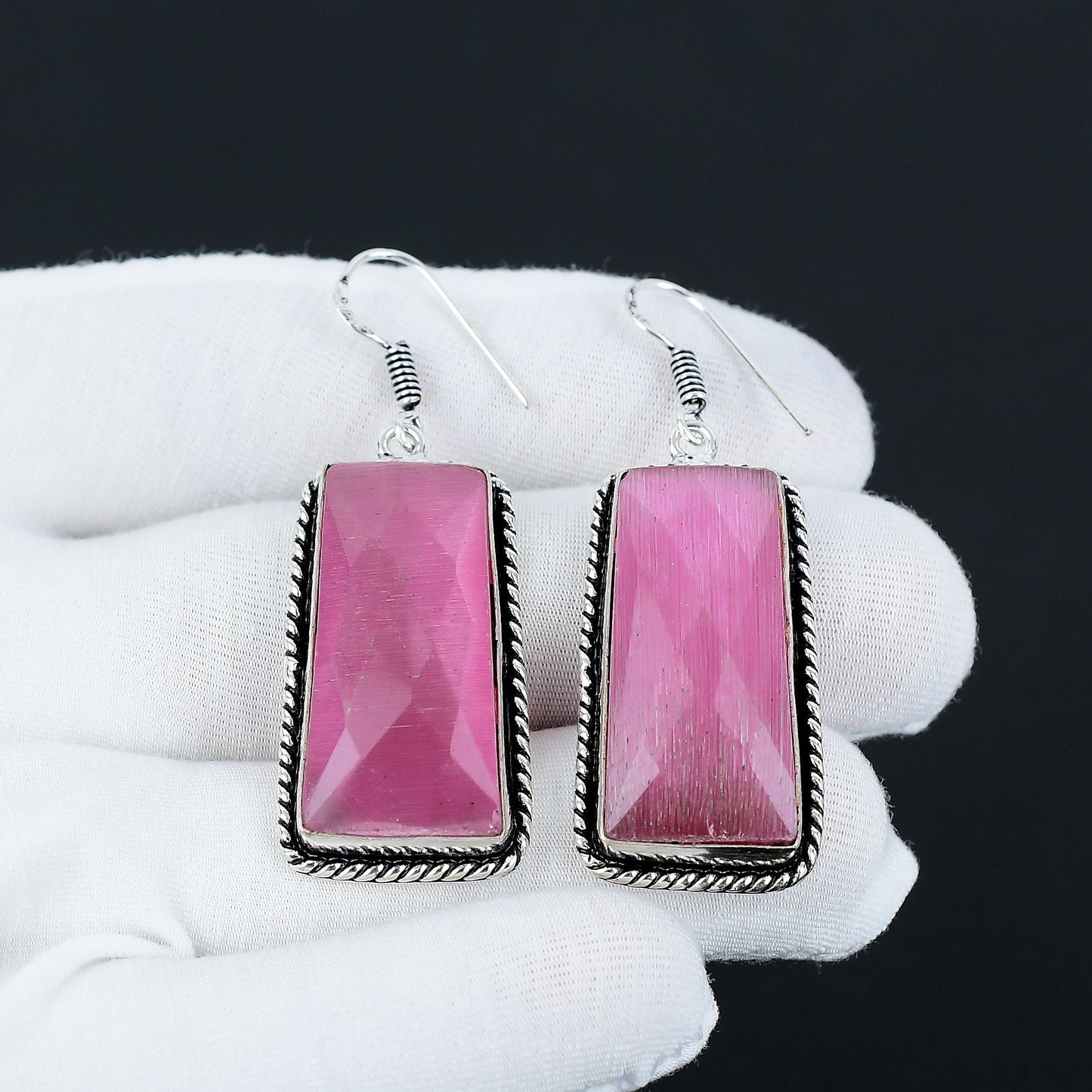 Pink Monalisa Gemstone Earrings