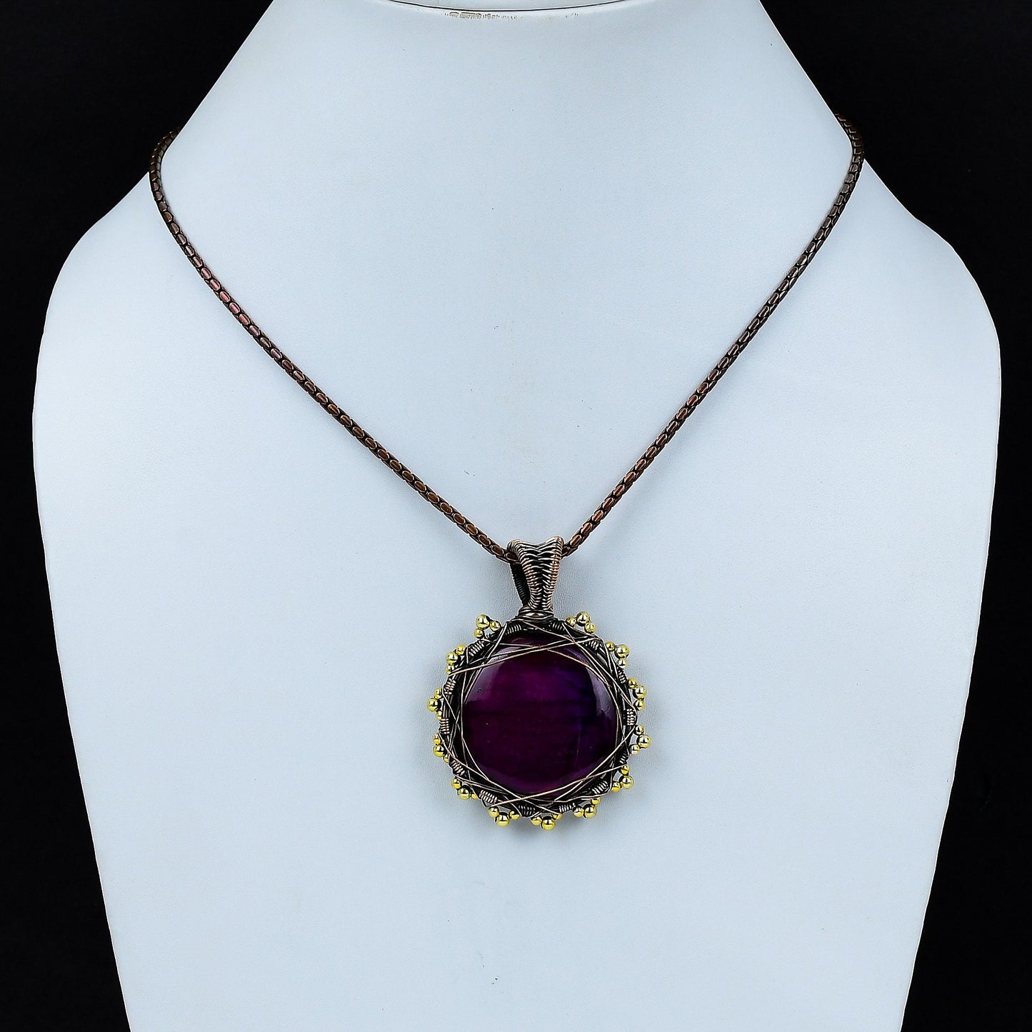 Pink Flash Labradorite Gemstone Pendant