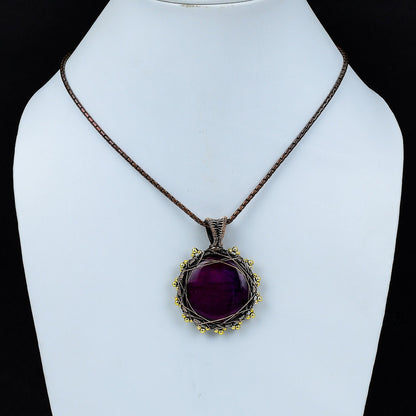 Pink Flash Labradorite Gemstone Pendant