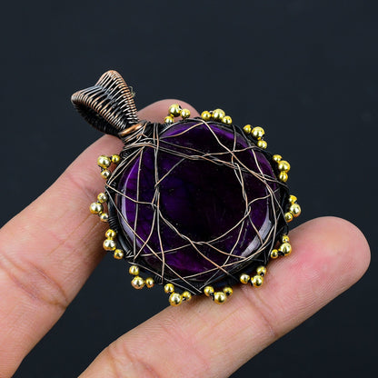 Pink Flash Labradorite Gemstone Pendant