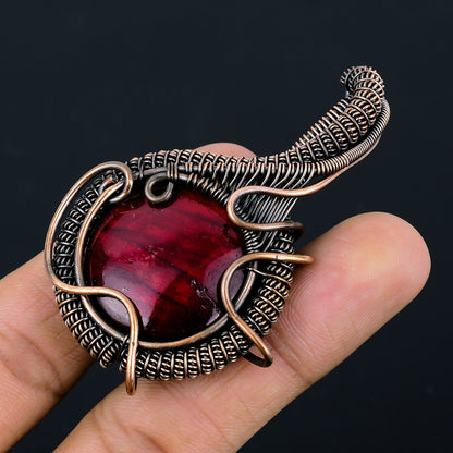 Red Fire Labradorite Gemstone Pendant