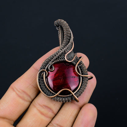 Red Fire Labradorite Gemstone Pendant