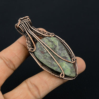 Red-Green Dragon Bloodstone Gemstone Pendant
