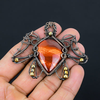 Red Jasper Gemstone Turtle Pendant