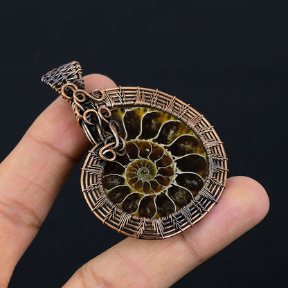 Brown Ammonite Gemstone Pendant