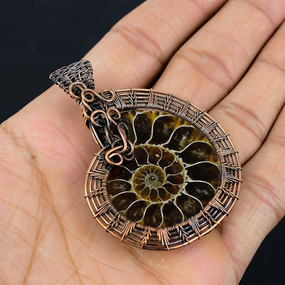 Brown Ammonite Gemstone Pendant