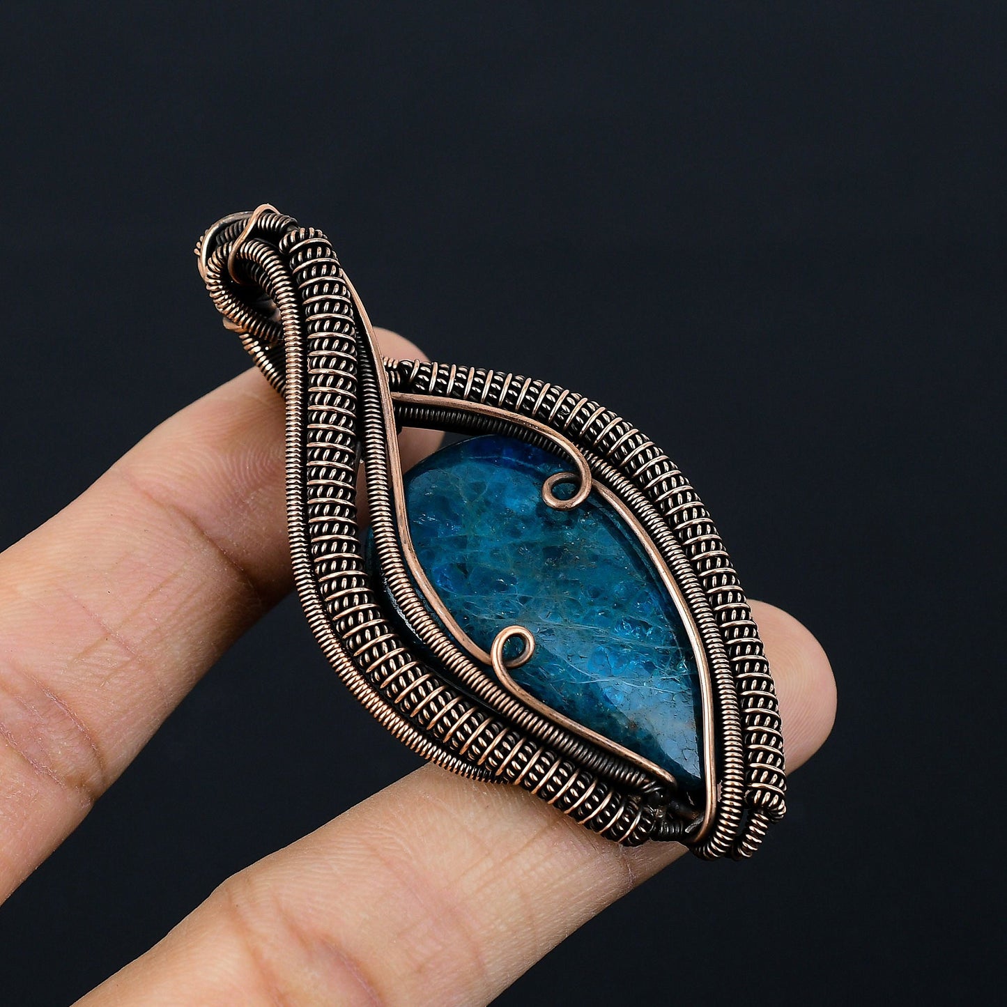 Neon Blue Apatite Gemstone Pendant