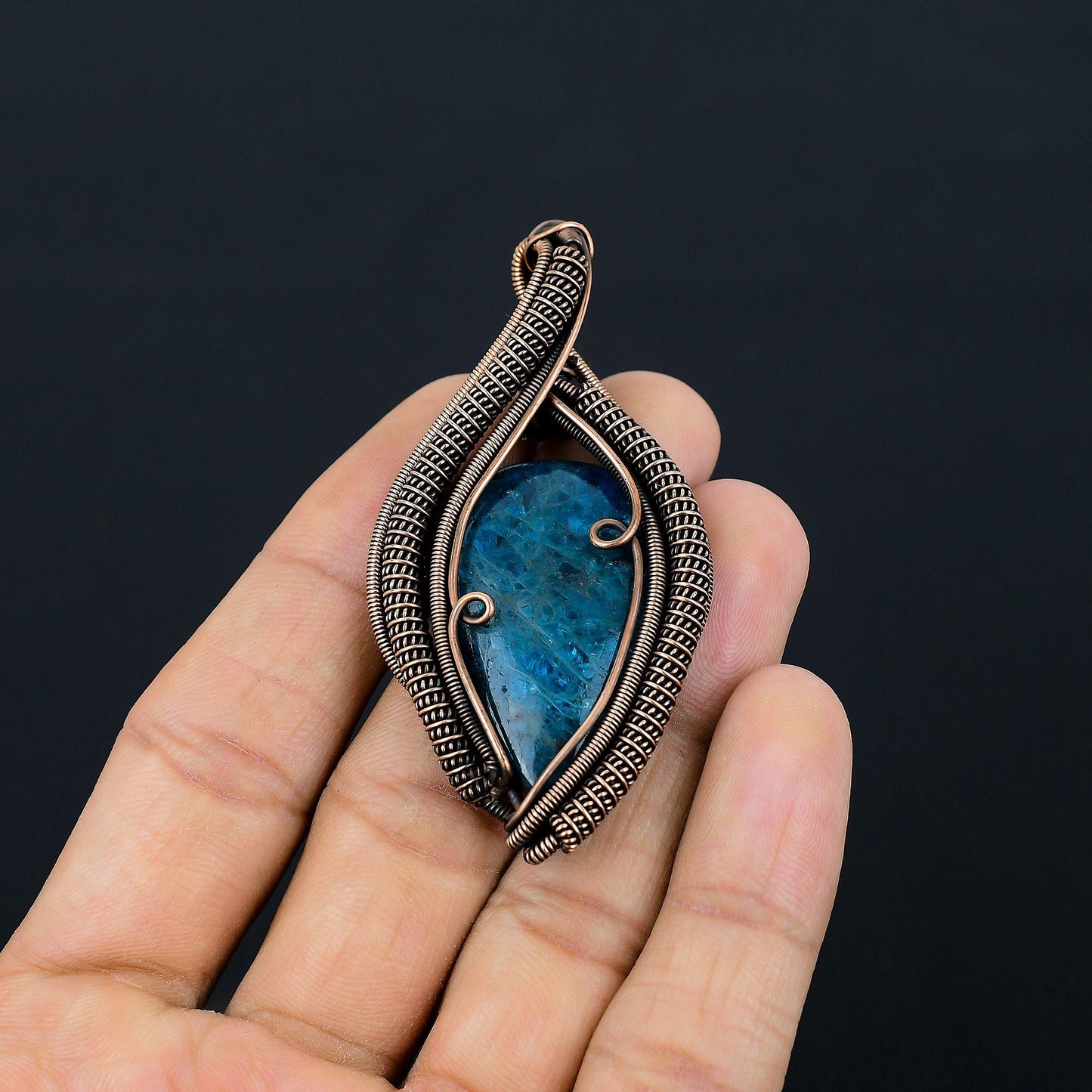Neon Blue Apatite Gemstone Pendant