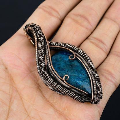 Neon Blue Apatite Gemstone Pendant