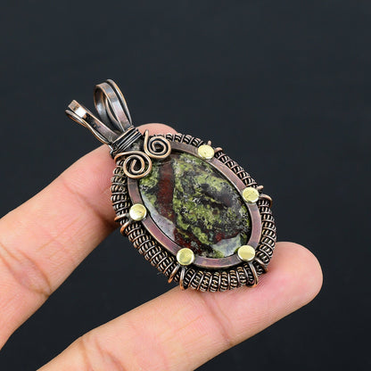 Green Bloodstone Gemstone Pendant