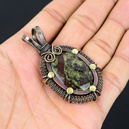 Green Bloodstone Gemstone Pendant