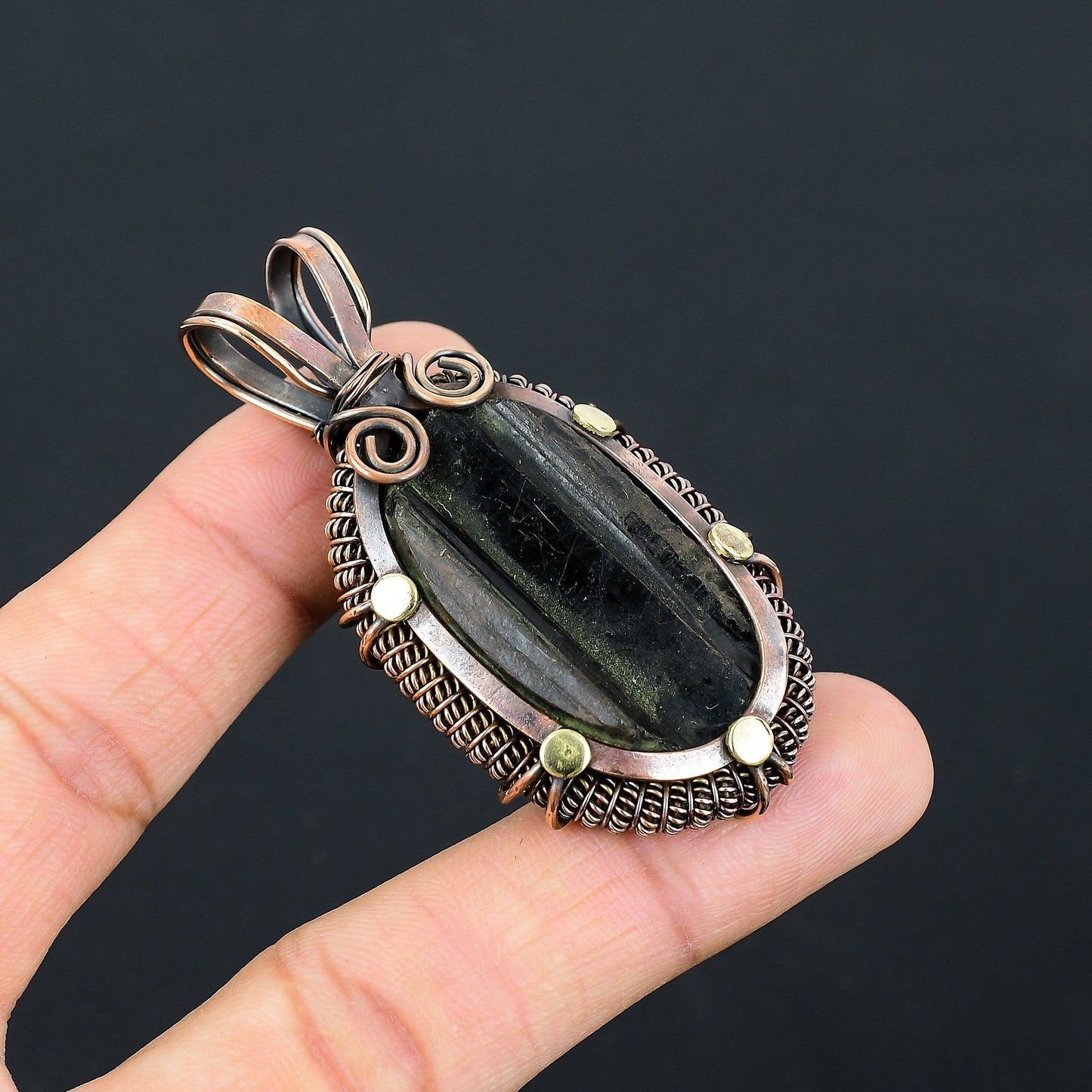 Black Tourmaline Gemstone Pendant