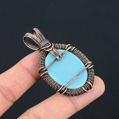 Copper Multicolor Triplet Opal Gemstone Pendant