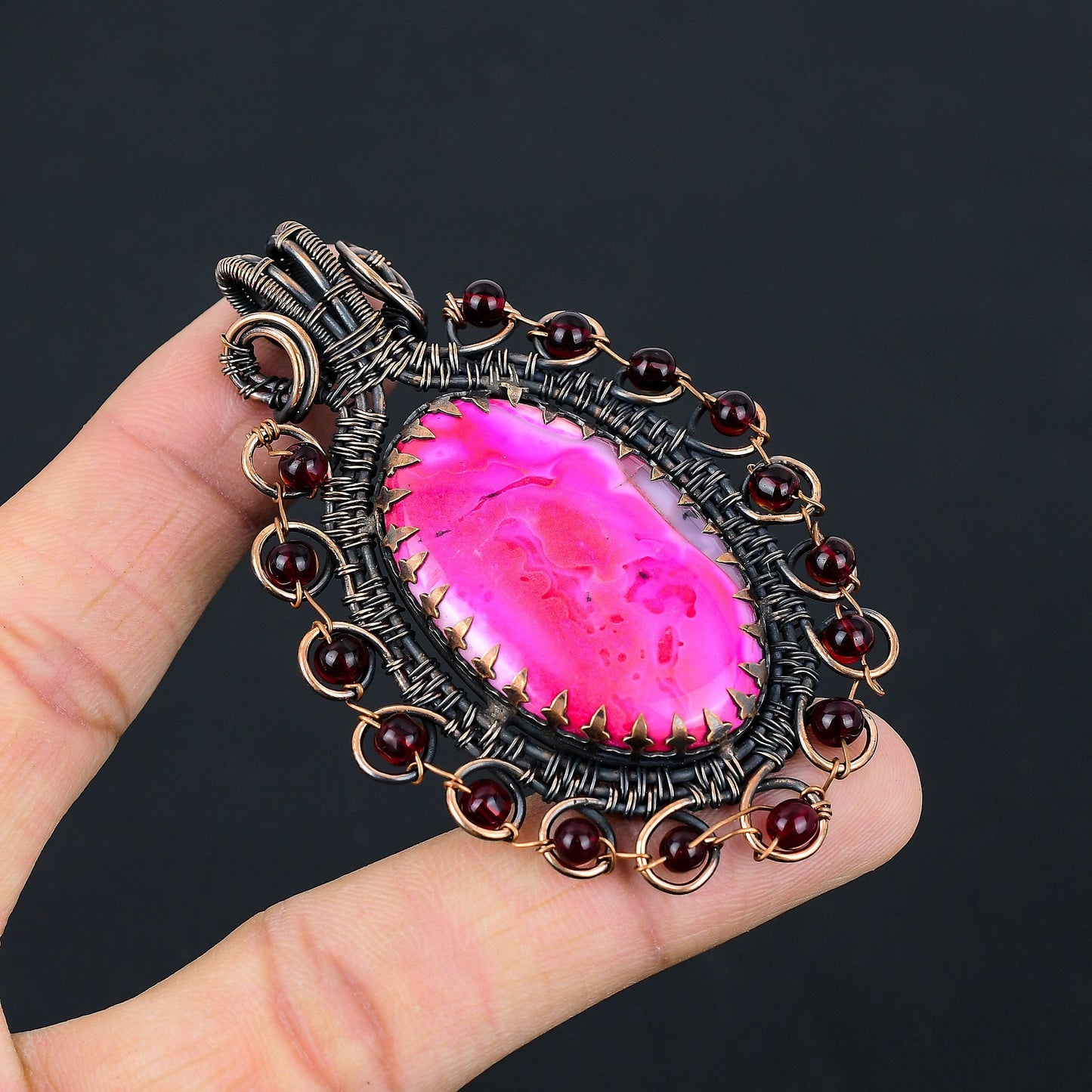 Pink Dendrite Opal Gemstone Pendant