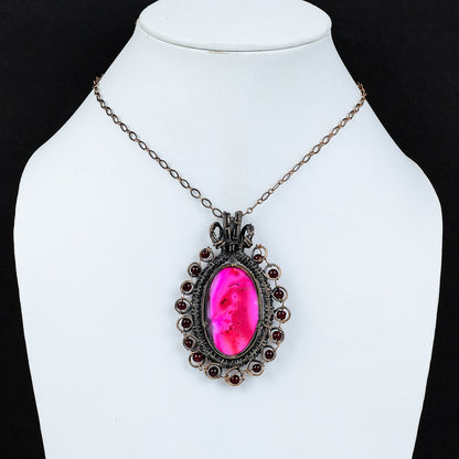 Pink Dendrite Opal Gemstone Pendant