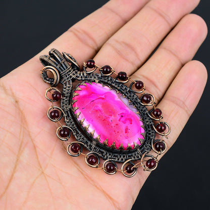 Pink Dendrite Opal Gemstone Pendant
