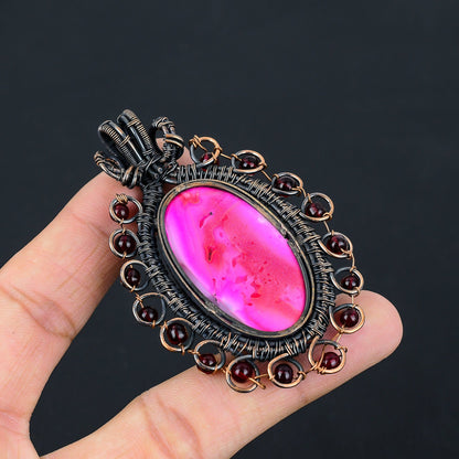 Pink Dendrite Opal Gemstone Pendant