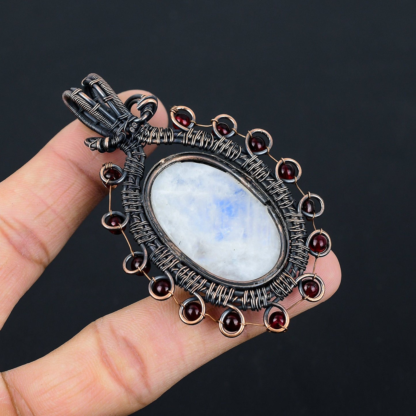 Rainbow Moonstone Gemstone Pendant