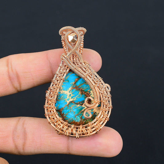 Pink Sea Sediment Jasper Gemstone Pendant