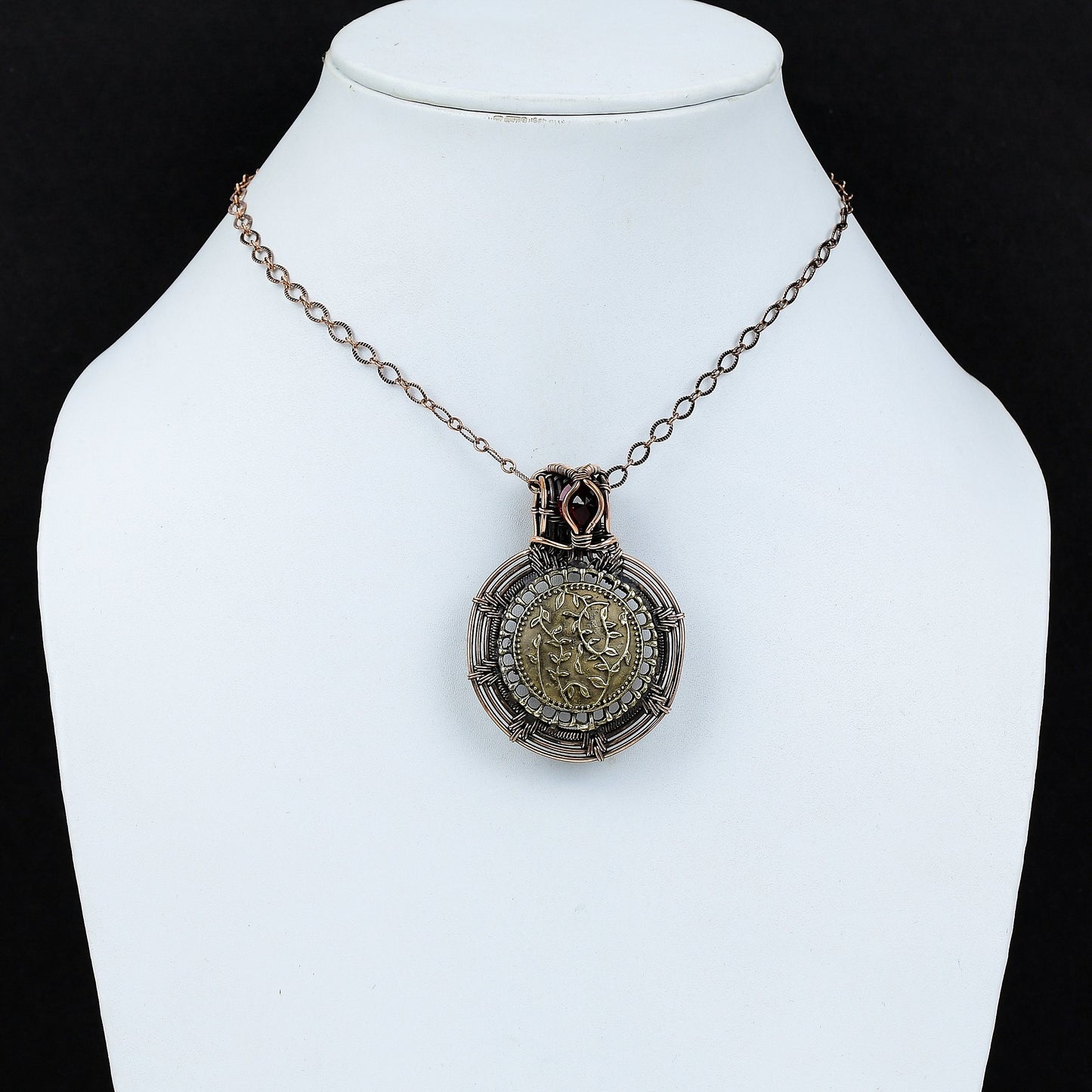 Copper Two-Tone Gemstone Pendant