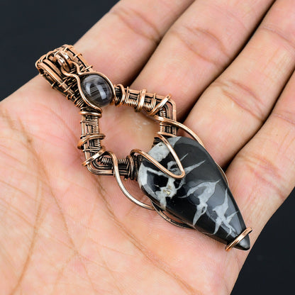 Copper Mud Crack Gemstone Pendant
