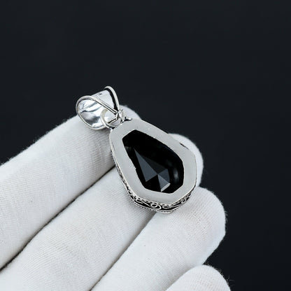Black Spinel Coffin Gemstone Pendant
