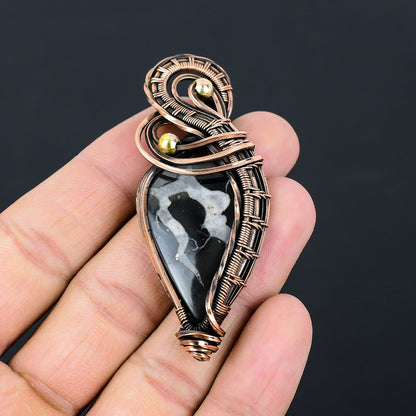 Copper Orthoceras Gemstone Pendant