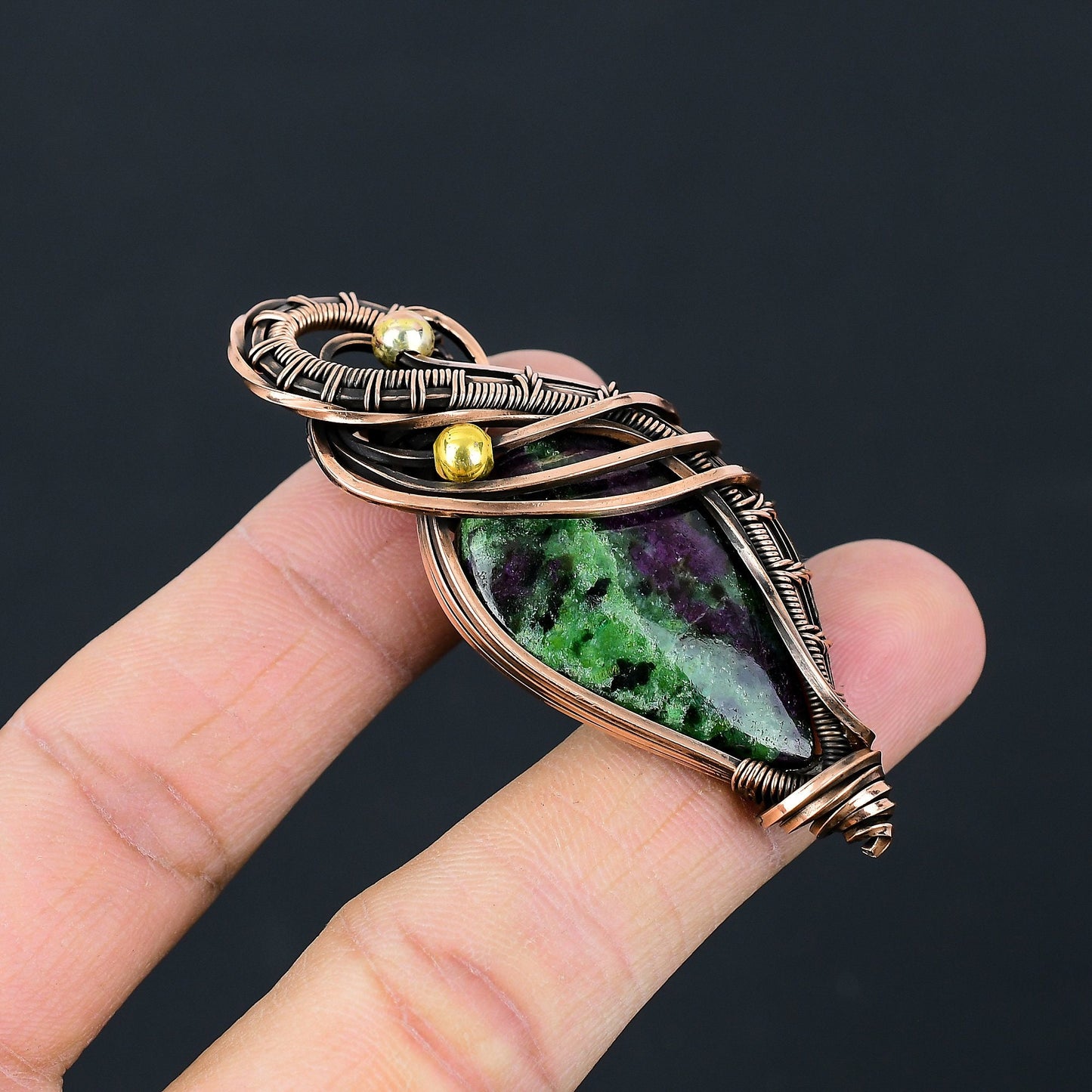 Green Ruby Zoisite Gemstone Pendant
