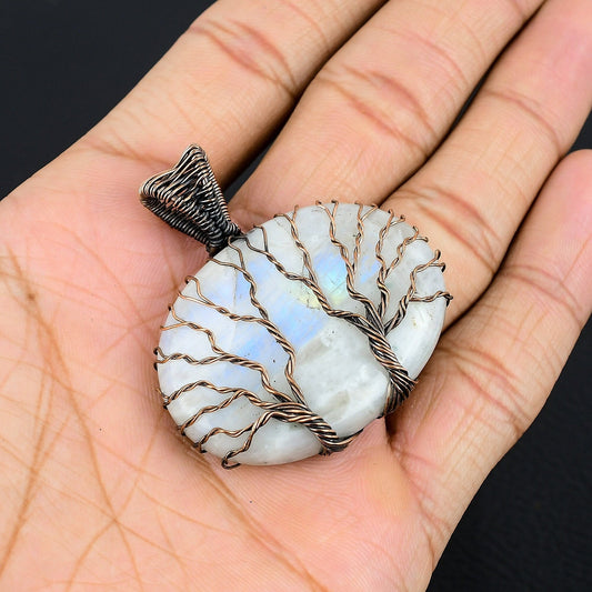 Rainbow Moonstone Gemstone Pendant
