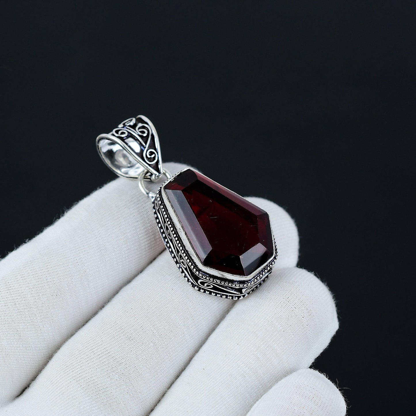 Red Garnet Gemstone Pendant