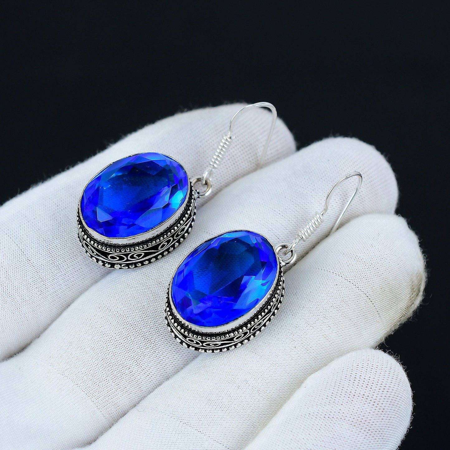 London Blue Topaz Sterling Silver Earrings