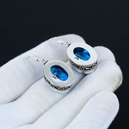 Swiss Blue Topaz Gemstone Earrings