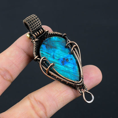 Neon Blue Labradorite Gemstone Pendant