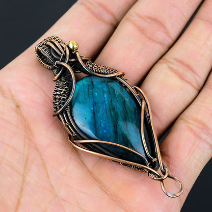 Neon Blue Labradorite Gemstone Pendant