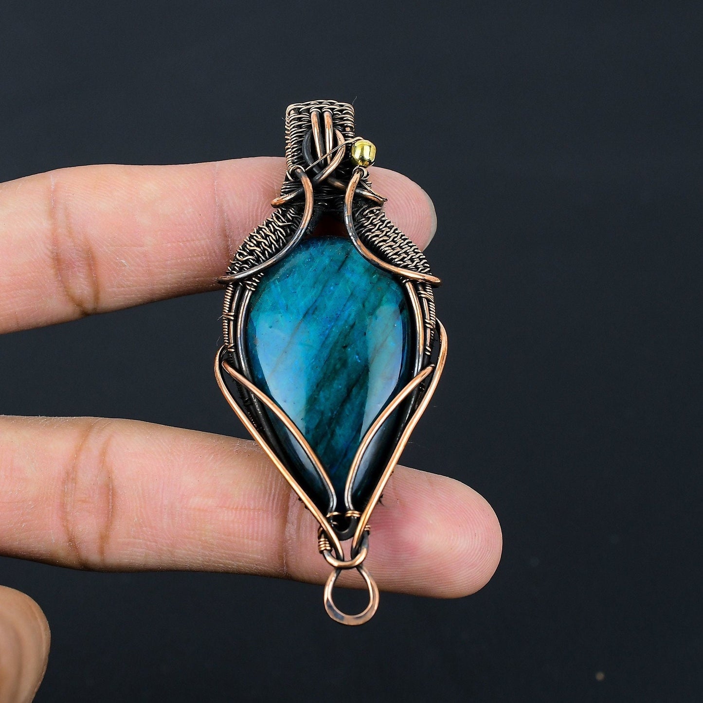 Neon Blue Labradorite Gemstone Pendant