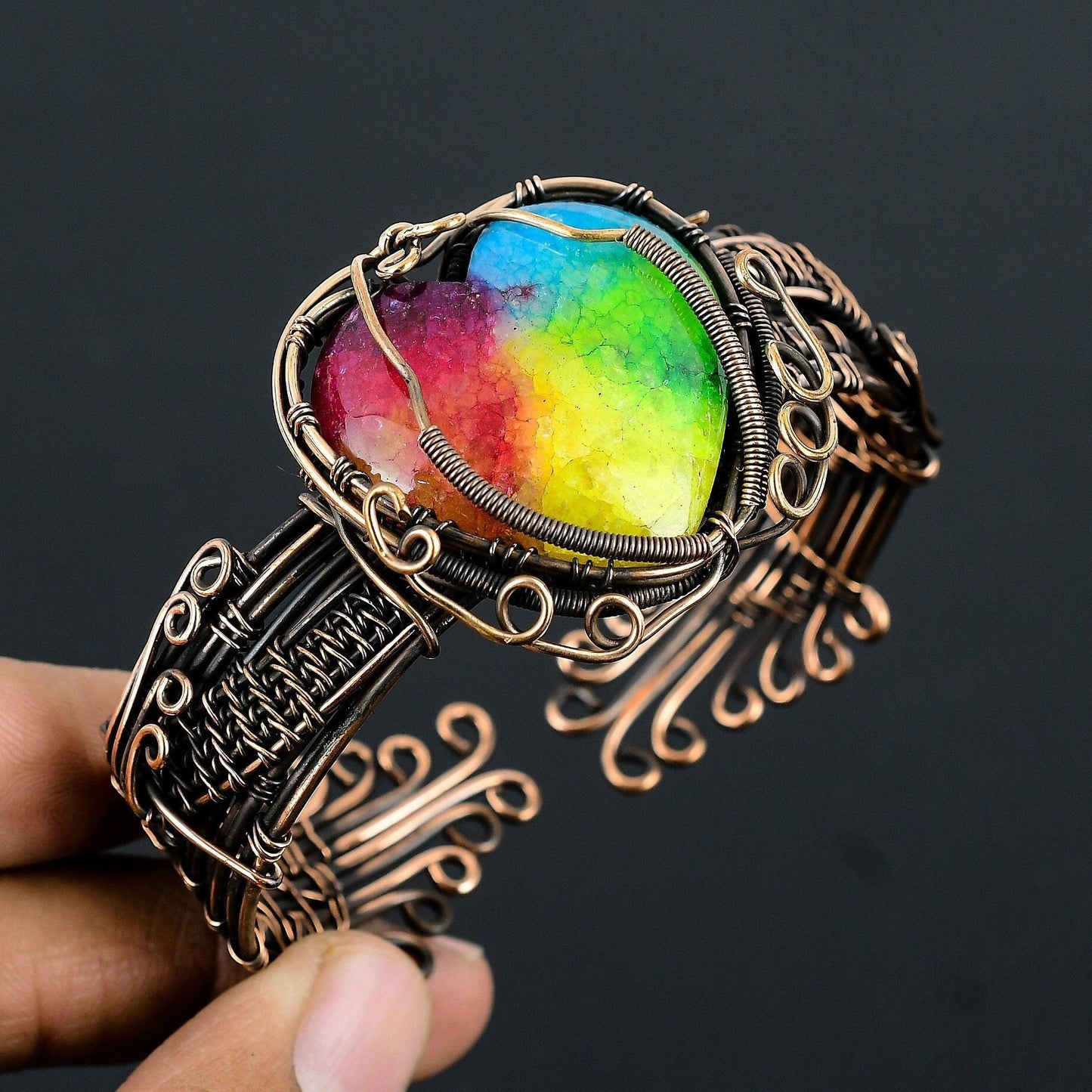Rainbow Solar Quartz Gemstone Bangle
