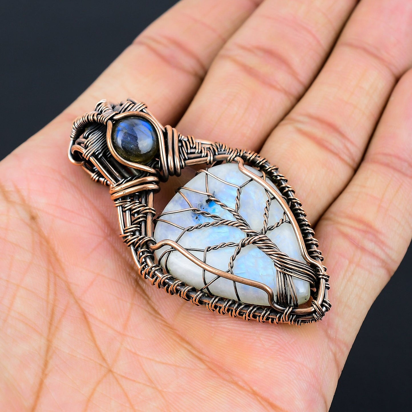 Rainbow Moonstone Gemstone Pendant