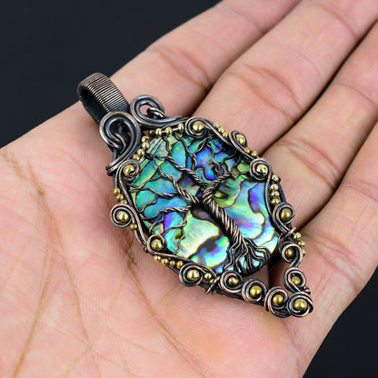 Multicolor Abalone Gemstone Pendant