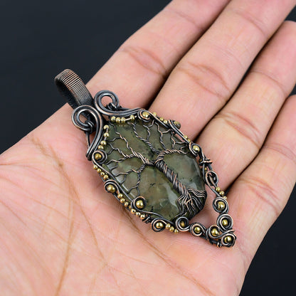 Green Prehnite Gemstone Pendant
