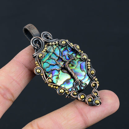 Multicolor Abalone Gemstone Pendant