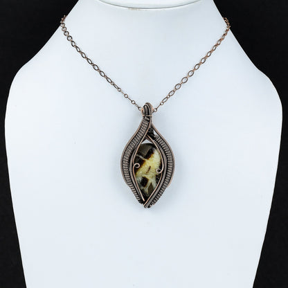 Brown & Yellow Septarian Gemstone Pendant