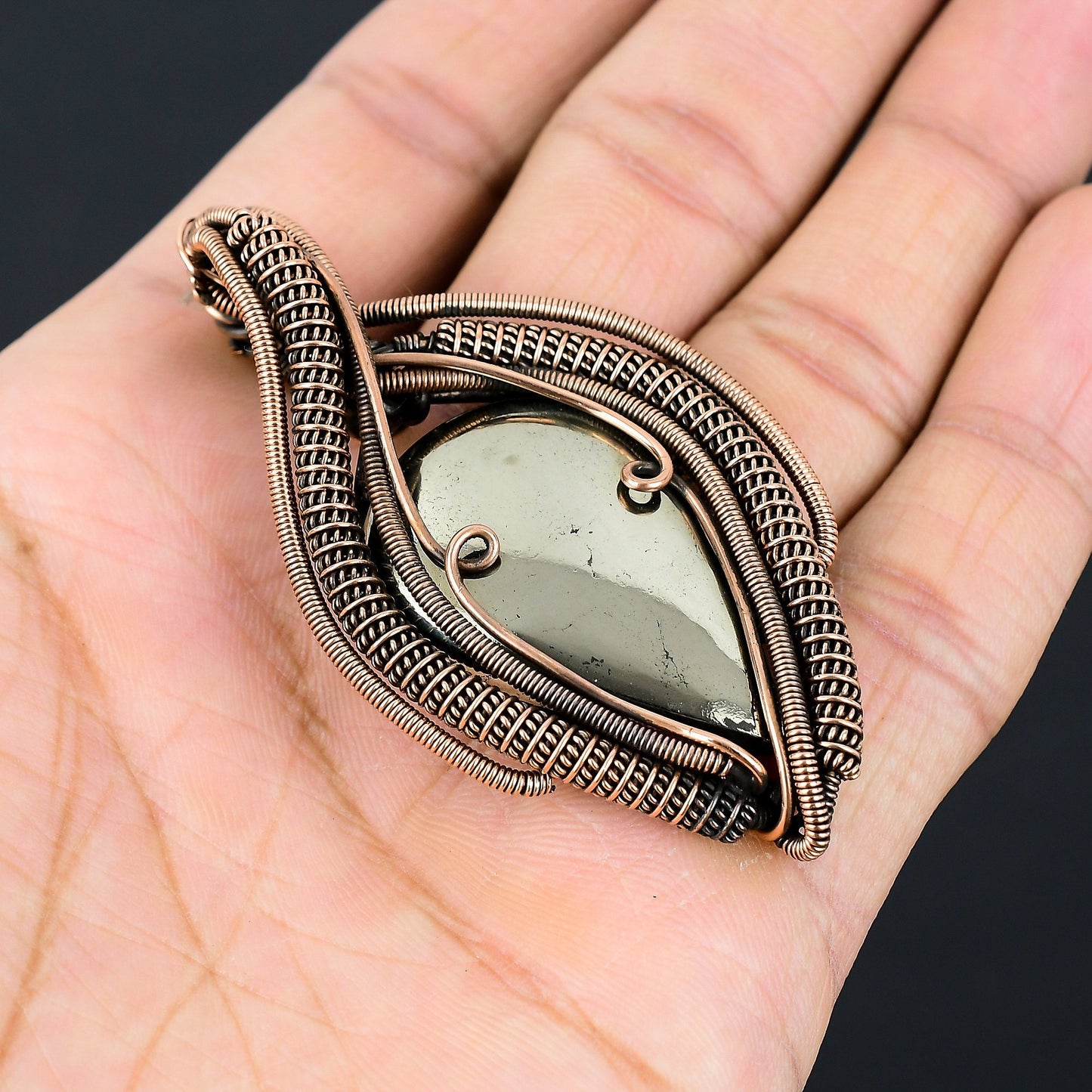 Golden Apache Pyrite Gemstone Pendant