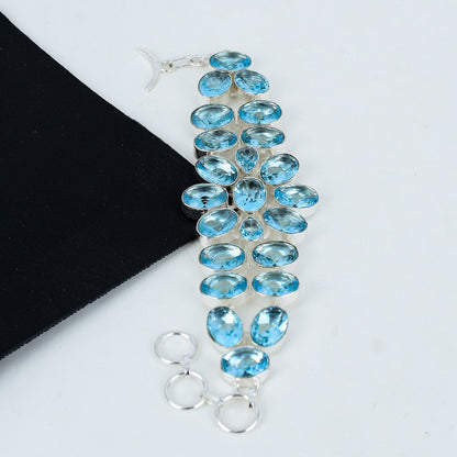 Blue Aquamarine Gemstone Bracelet