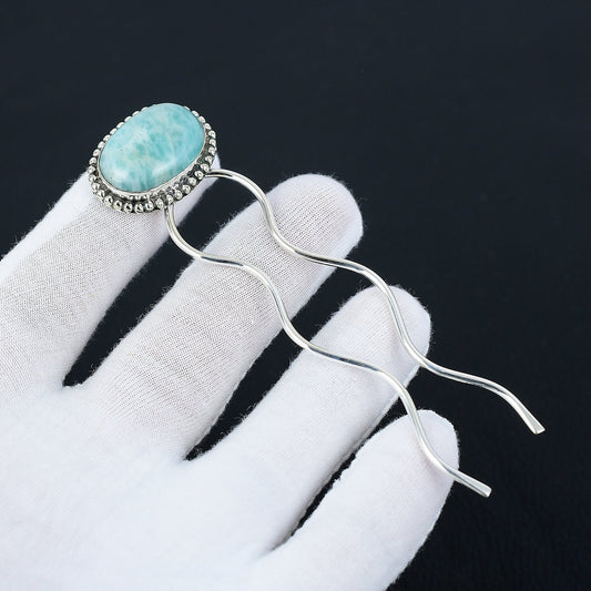 Green Amazonite Gemstone Hair Pin