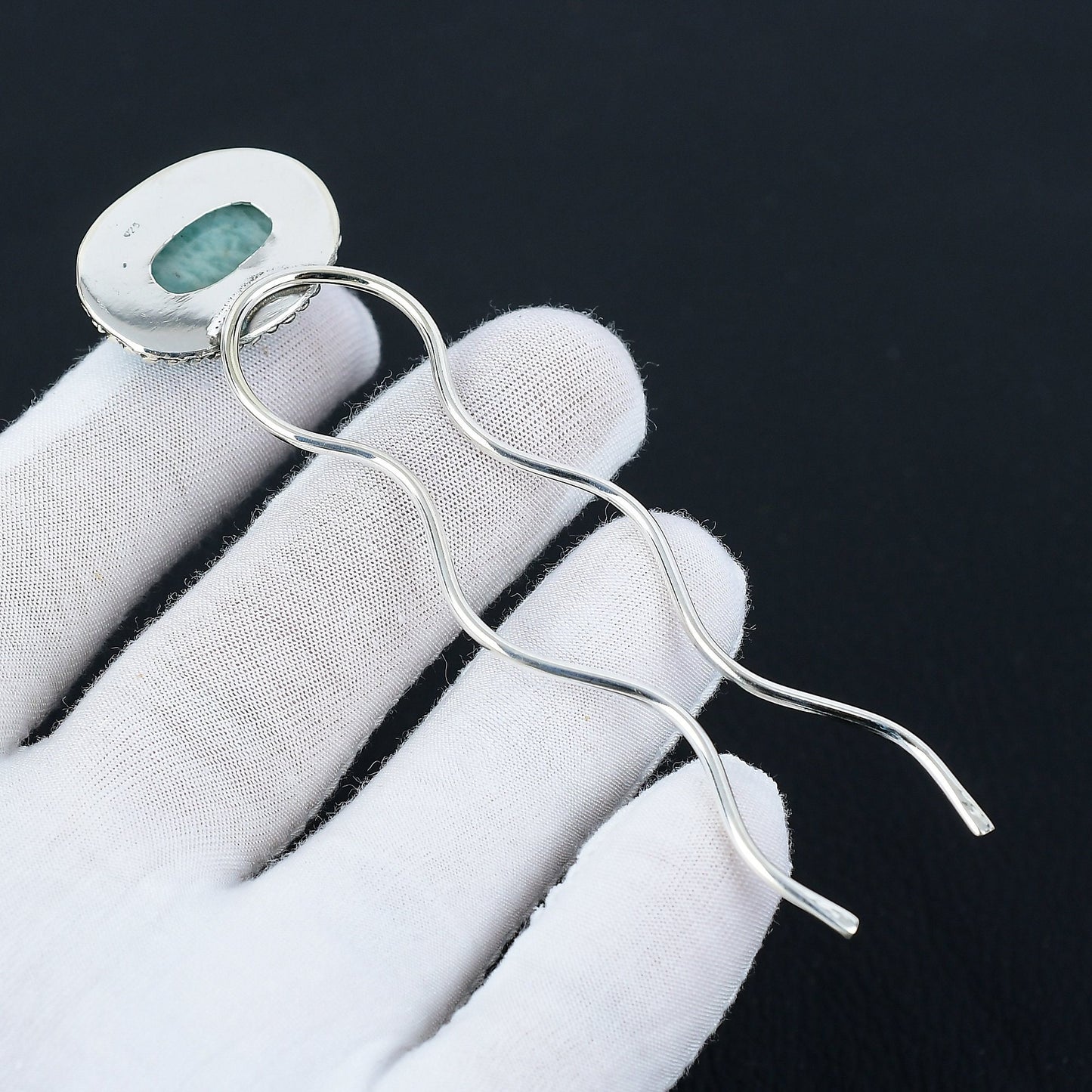 Green Amazonite Gemstone Hair Pin