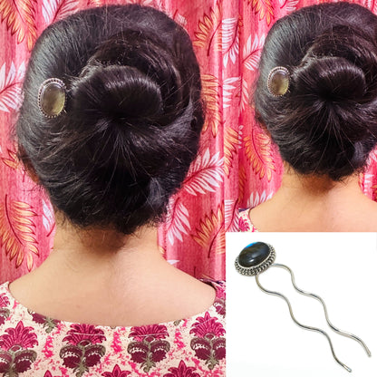 Blue Labradorite Gemstone Hair Pin