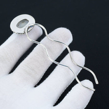 White Moonstone Gemstone Hair Pin